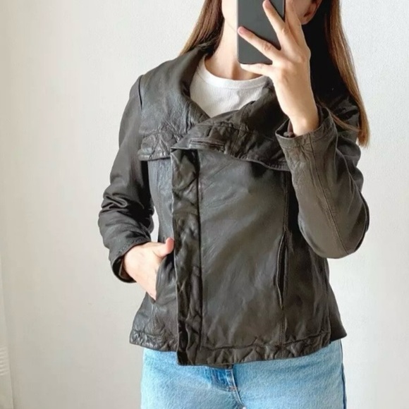 Allsaints Spitalfields Women's Leather Twist Knot Hyde Jacket - Picture 3 of 13